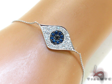 Ladies Evil Eye White Gold Two Color Diamond Bracelet 21296 - Image 5