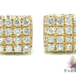 Mens Yellow Gold Prong Diamond Earrings 21077 - Image 1