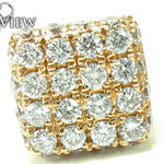 Mens Yellow Gold Prong Diamond Earrings 21077 - Image 3