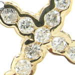 Ladies Yellow Gold Diamond Cross Crucifix Earrings 26929 - Image 3