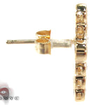 Ladies Yellow Gold Diamond Cross Crucifix Earrings 26929 - Image 4