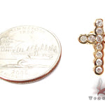 Ladies Yellow Gold Diamond Cross Crucifix Earrings 26929 - Image 5