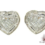 Ladies Yellow Gold Diamond Heart Earrings 20890 - Image 1