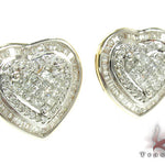 Ladies Yellow Gold Diamond Heart Earrings 20890 - Image 2