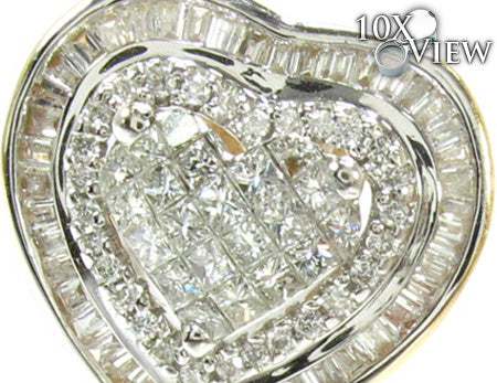 Ladies Yellow Gold Diamond Heart Earrings 20890 - Image 3