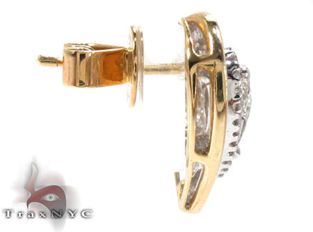 Ladies Yellow Gold Diamond Heart Earrings 20890 - Image 4