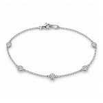 Ladies 14K Gold Diamond Bezel Bracelet (Lab), view 2
