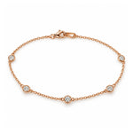 Ladies 14K Gold Diamond Bezel Bracelet (Lab), view 3