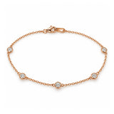 Ladies 14K Gold Diamond Bezel Bracelet (Lab) 70680