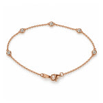 Ladies 14K Gold Diamond Bezel Bracelet (Lab), view 4