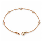Ladies 14K Gold Diamond Bezel Bracelet (Lab), view 5