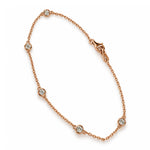 Ladies 14K Gold Diamond Bezel Bracelet (Lab), view 6