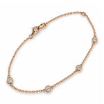 Ladies 14K Gold Diamond Bezel Bracelet (Lab), view 7