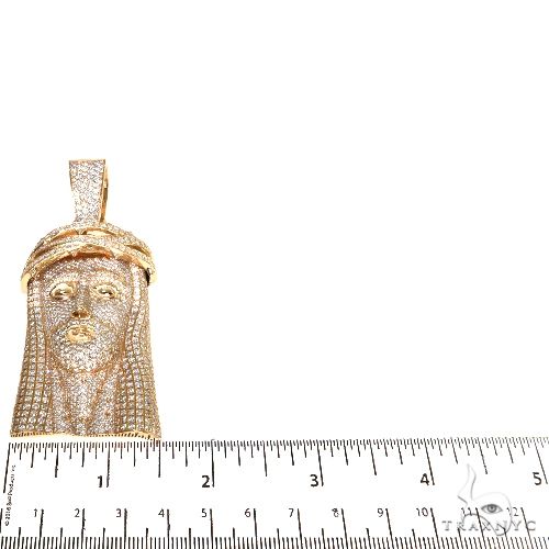Large 14K Gold Diamond Jesus Pendant 67742 - Image 5