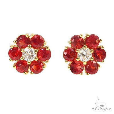 Lover's Petal Sapphire Diamond Flower Earrings Large 66900 - Image 1