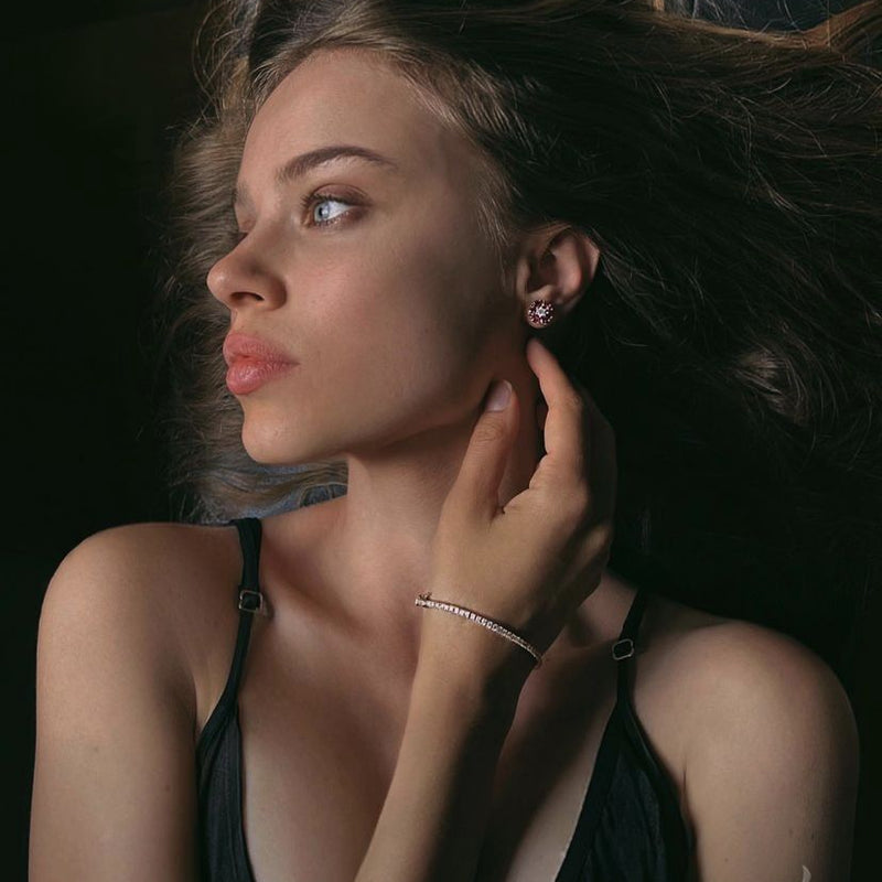 Lover's Petal Sapphire Diamond Flower Earrings Large 66900 - Image 5