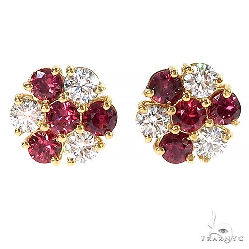 Large Candy Cane Sapphire Diamond Earrings 66975 - Image 1