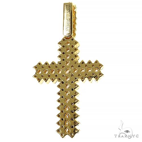 14K Gold Large Diamond Cross Pendant (Lab), photo 4 of 6
