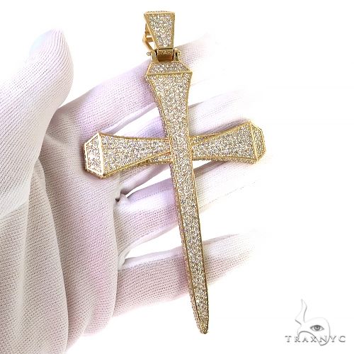 14K Gold Large Diamond Nail Cross, photo 7 of 7