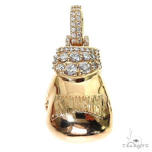 Rose gold large Everlast boxing glove pendant with sparkling diamond accents