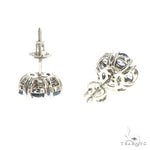 Large Glacier Sapphire Diamond Flower Earrings 67164 - Image 3