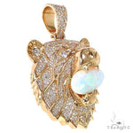 Large Grizzly Bear Opal Diamond Pendant 68854 - Image 2
