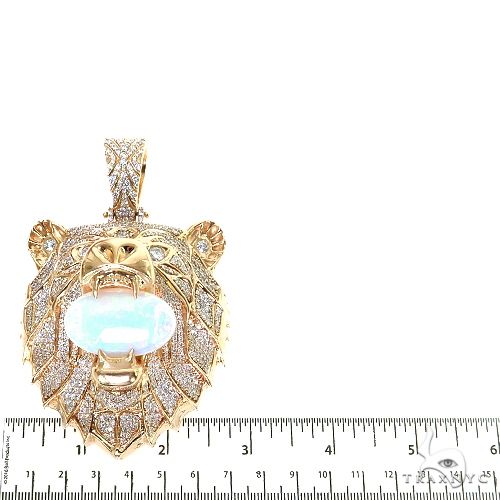 Large Grizzly Bear Opal Diamond Pendant 68854 | TraxNYC