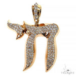 Large Jewish Chai Diamond Pendant 68736 - Image 1