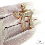 Large Jewish Chai Diamond Pendant 68736 - Image 7