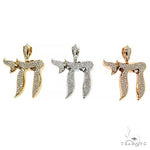 Large Jewish Chai Diamond Pendant 68736 - Image 8