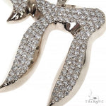 Large Jewish Chai Diamond Pendant ,925 Silver 69920 - Image 3