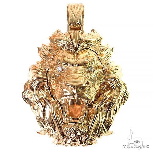 A lion head that opens to African wildlife