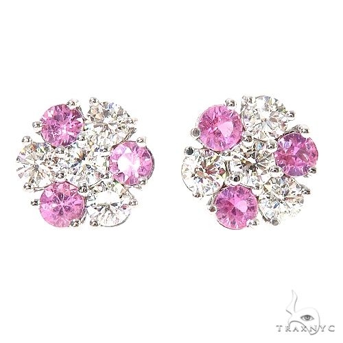 Large Majesty Sapphire Flower Earrings 67215 - Image 1