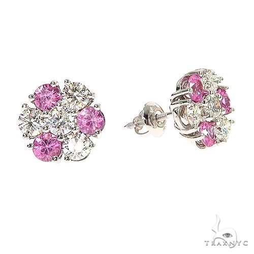 Large Majesty Sapphire Flower Earrings 67215 - Image 2