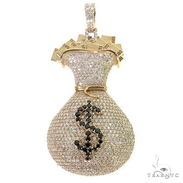 Large Money Bag Diamond Pendant 68663 - Image 1