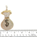 Large Money Bag Diamond Pendant 68663 - Image 6