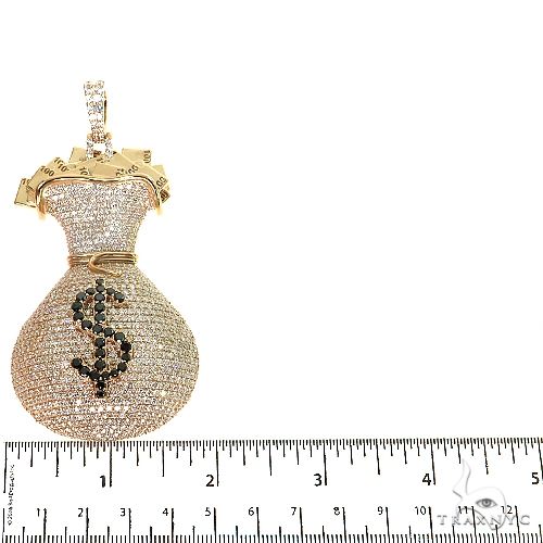 Large Money Bag Diamond Pendant 68663 - Image 6