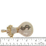 Large Money Bag Diamond Pendant 68663 - Image 7