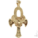 Large 14K Yellow Gold TraxNYC's Mystique Ankh Cross Crucifix 57694 - Image 2