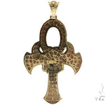 Large 14K Yellow Gold TraxNYC's Mystique Ankh Cross Crucifix 57694 - Image 5
