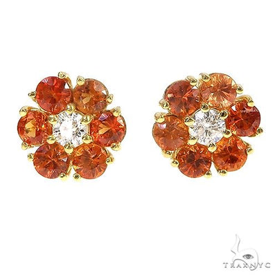 Amber Blaze Sapphire Diamond Earrings Large 66903 - Image 1