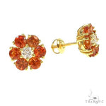 Amber Blaze Sapphire Diamond Earrings Large 66903 - Image 2