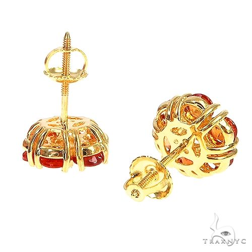 Amber Blaze Sapphire Diamond Earrings Large 66903 - Image 3