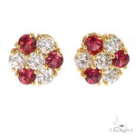 Large Peppermint Sapphire Diamond Earrings 66976 - Image 1