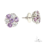 Lilac Ice Sapphire Diamond Flower Earrings 67043 - Image 2