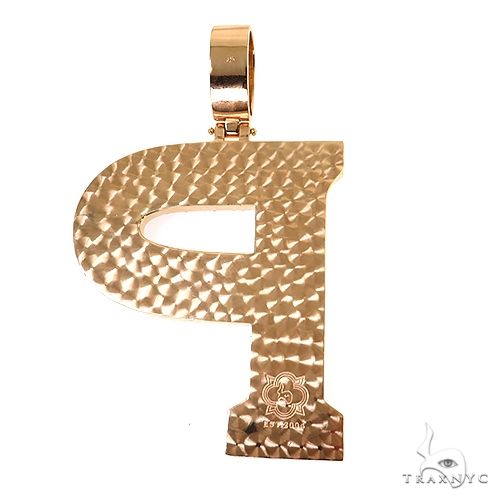 14K Gold Large Size Lab-Grown Diamond Initial Pendant, photo 4 of 7