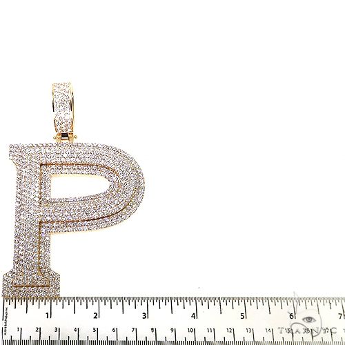 14K Gold Large Size Lab-Grown Diamond Initial Pendant, photo 5 of 7