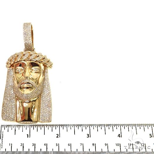 14K Gold Large Size Jesus Diamond Pendant, photo 5 of 7