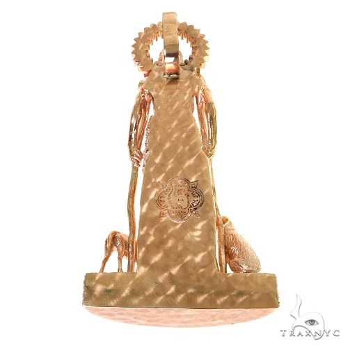 14K Gold Large St. Lazarus Diamond Pendant, photo 5 of 7