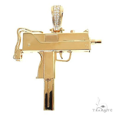 Large Uzi submachine Gun Diamond Pendant 68886 - Image 1